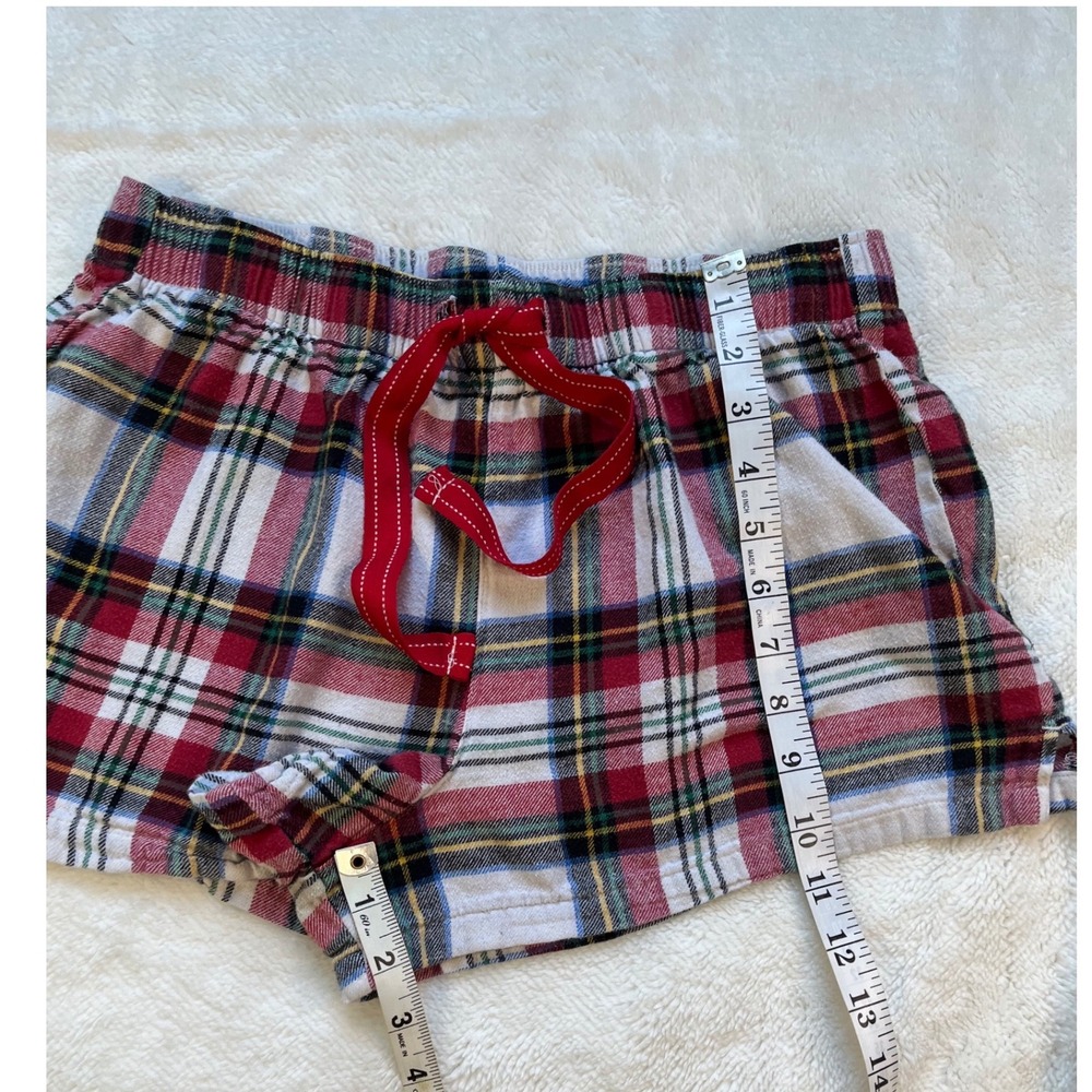 Old Navy Pajama Shorts Women Red Plaid Flannel Cotton Elastic Waist- Small - Picture 3 of 6